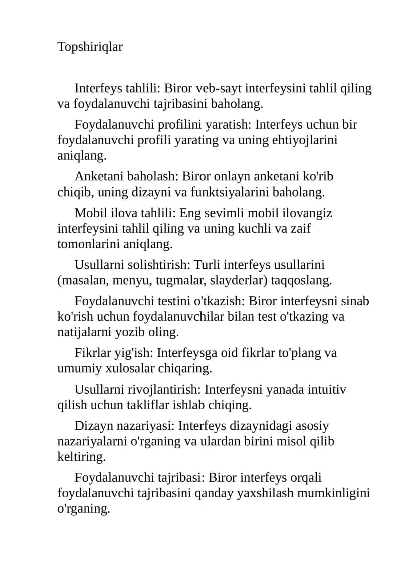 Interfeys tahlili 1