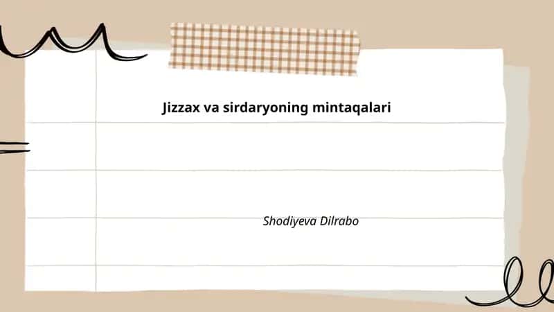 Jizzax va Sirdaryoning mintaqalari 1
