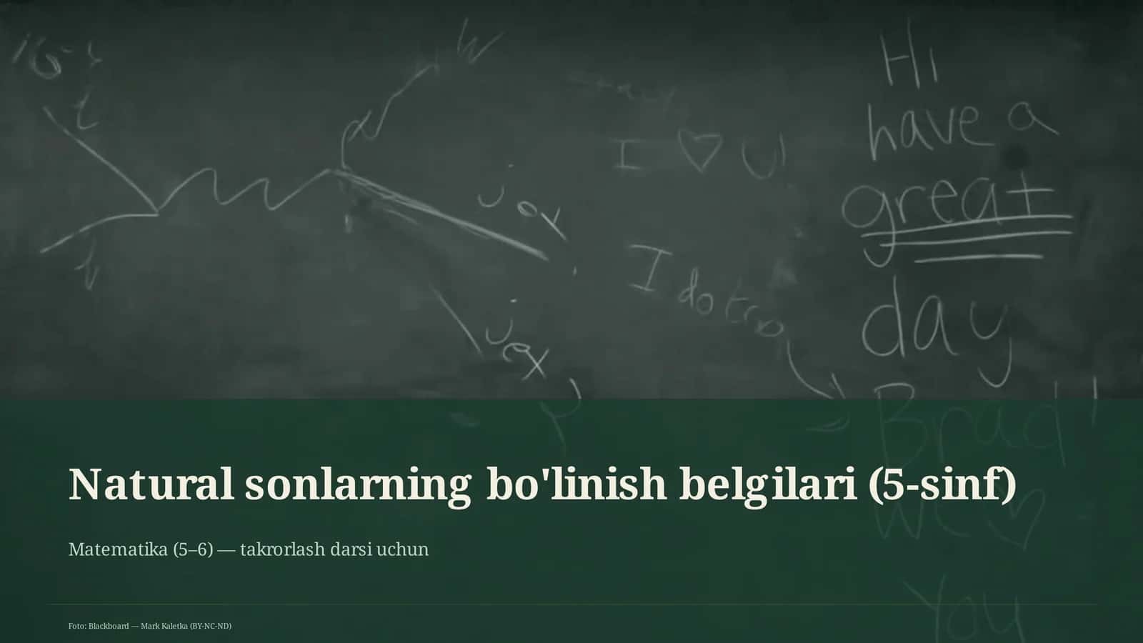 Natural sonlarning bo'linish belgilari (5-sinf) 1