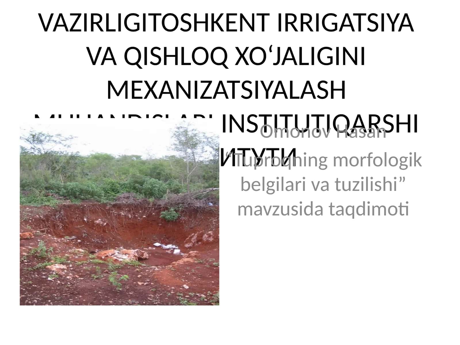 “Tuproqning morfologik belgilari va tuzilishi” mavzusida taqdimoti 1