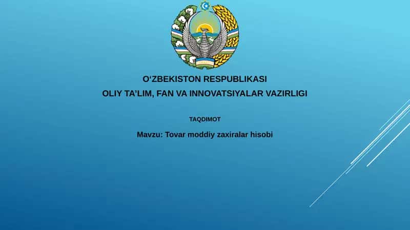 Inventarizatsiya hisobi va baholash 1