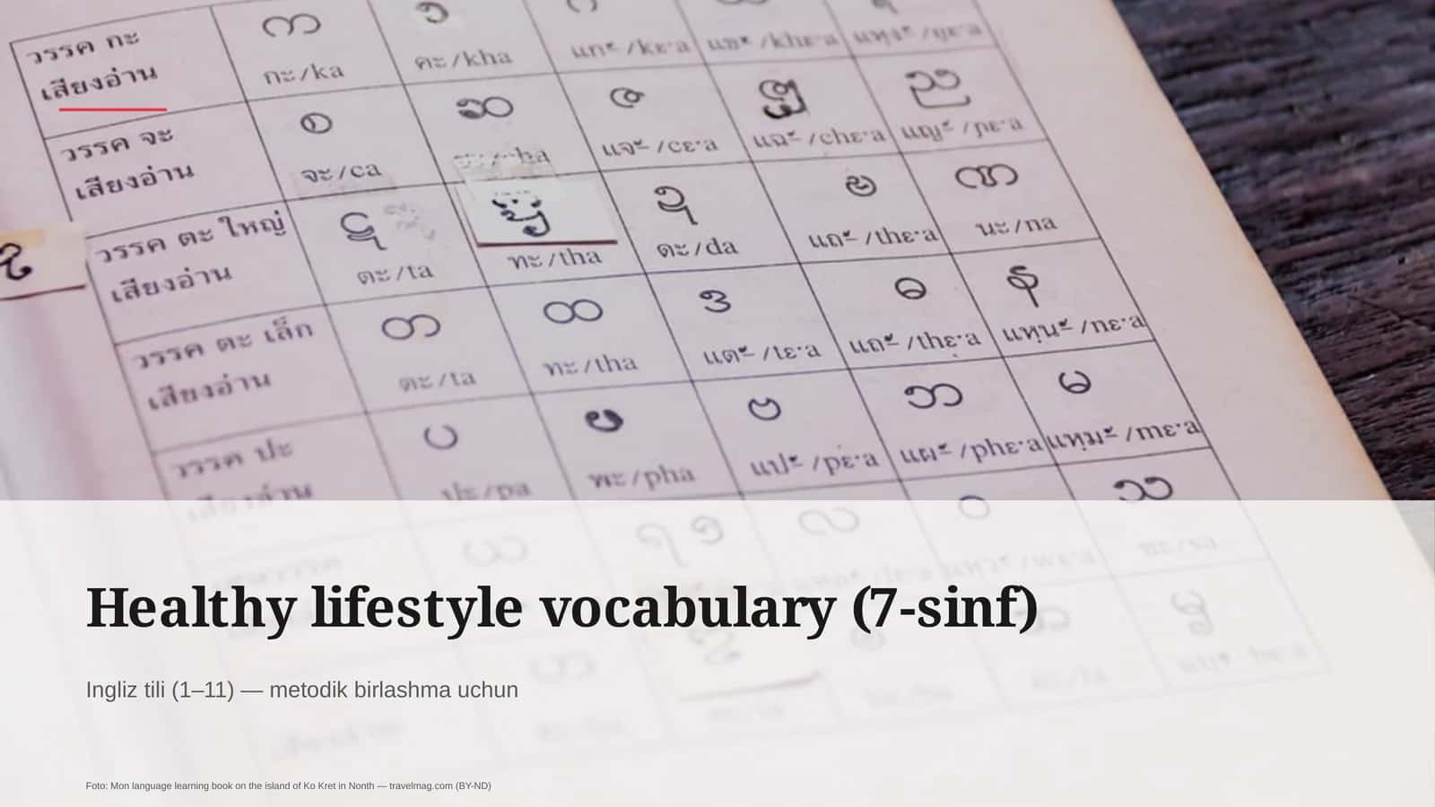 Healthy lifestyle vocabulary (7-sinf) 1