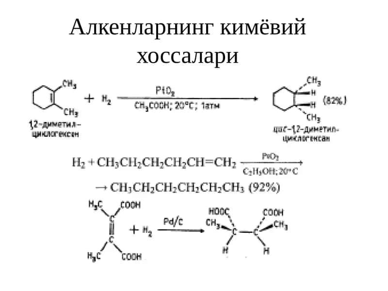 Alkenlarning kimiyo 1