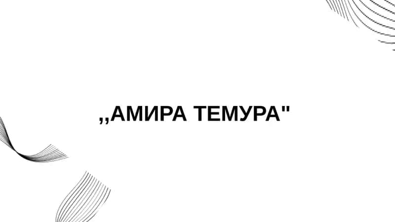 "АМИРА ТЕМУРА" 1
