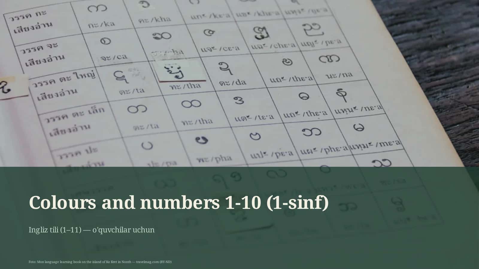 Colours and numbers 1-10 (1-sinf) 1