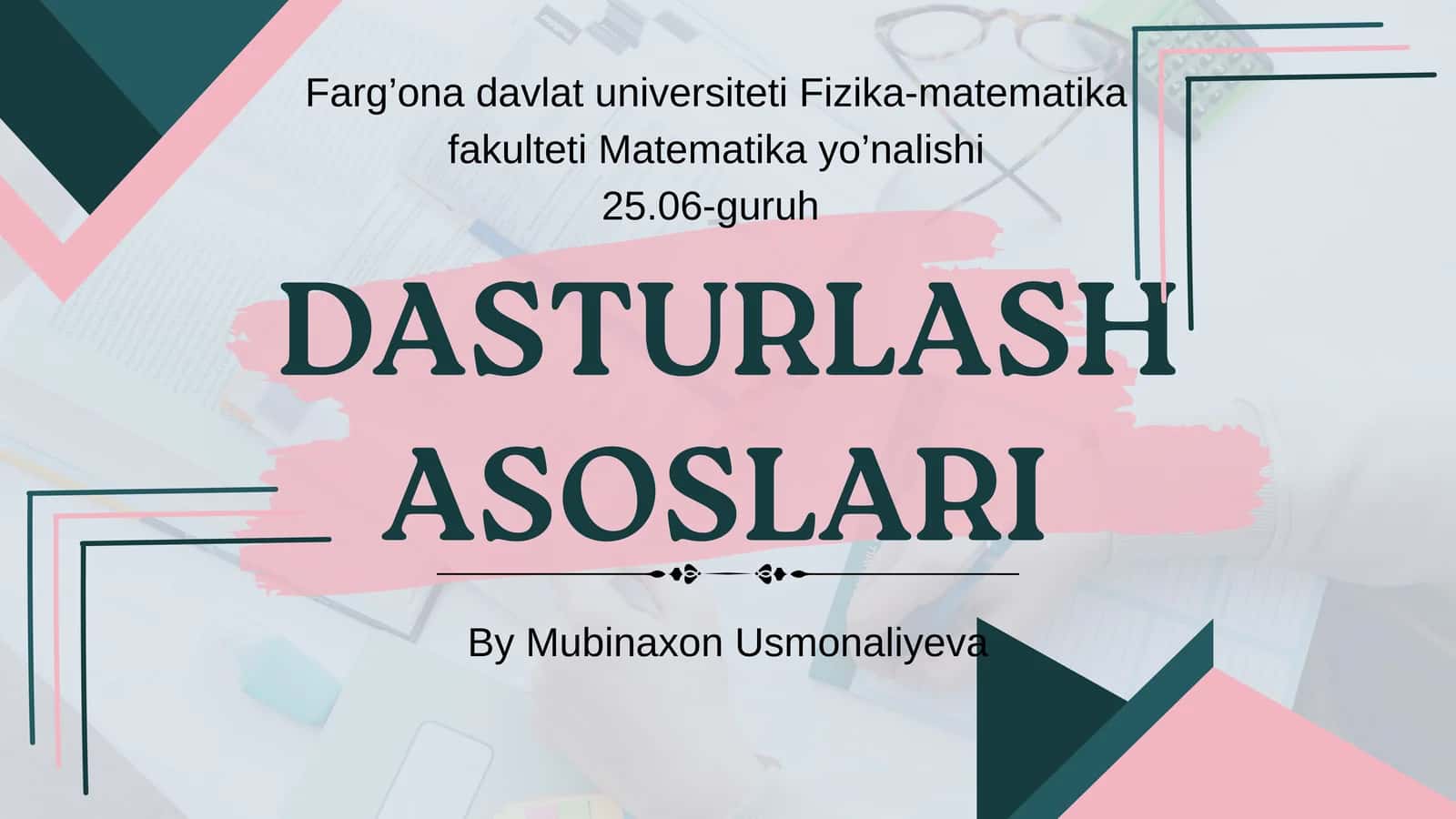 C++ Dasturlashtilining Elementlari 1