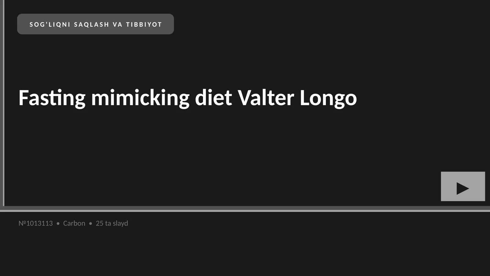 Fasting mimicking diet Valter Longo 1