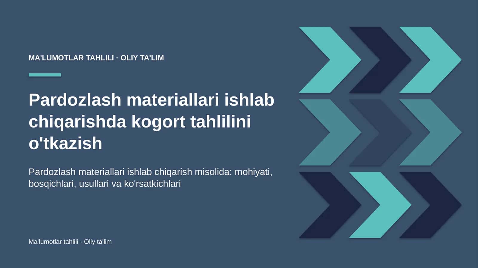 pardozlash materiallari ishlab chiqarishda kogort tahlilini o'tkazish 6749 1