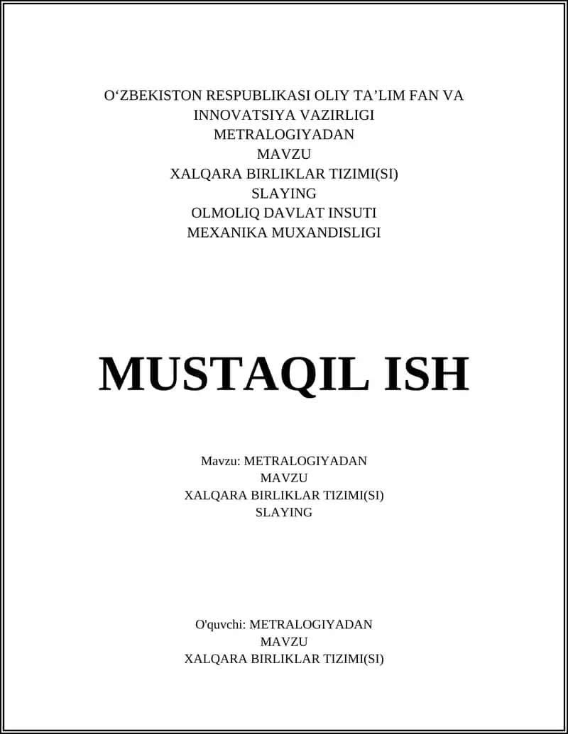 METRALOGIYADAN 1