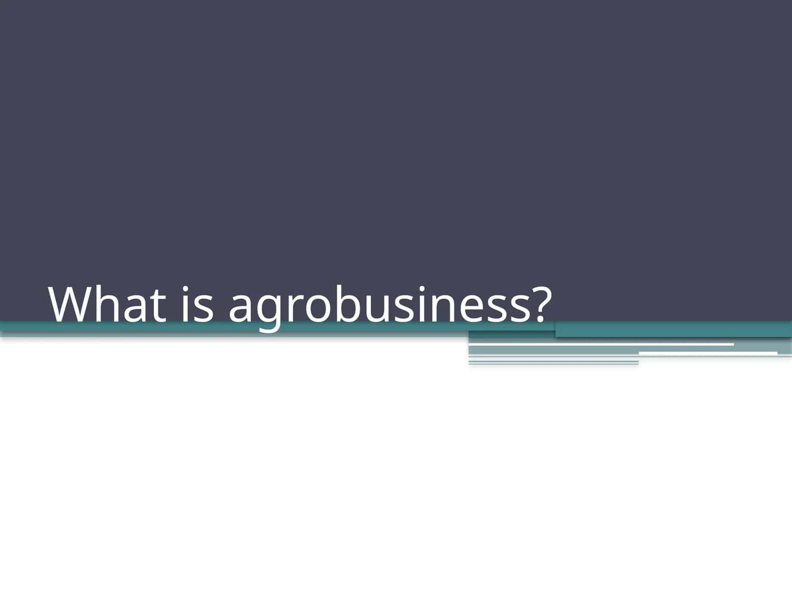 Agribusiness 1