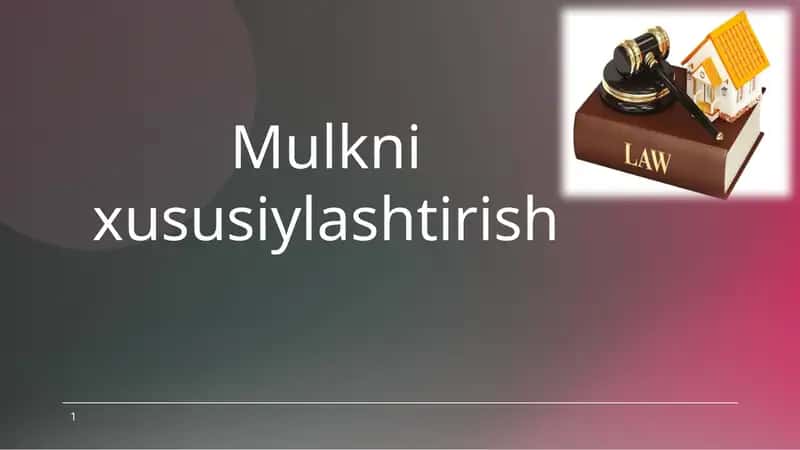 Mulkni xususiylashtirish 1