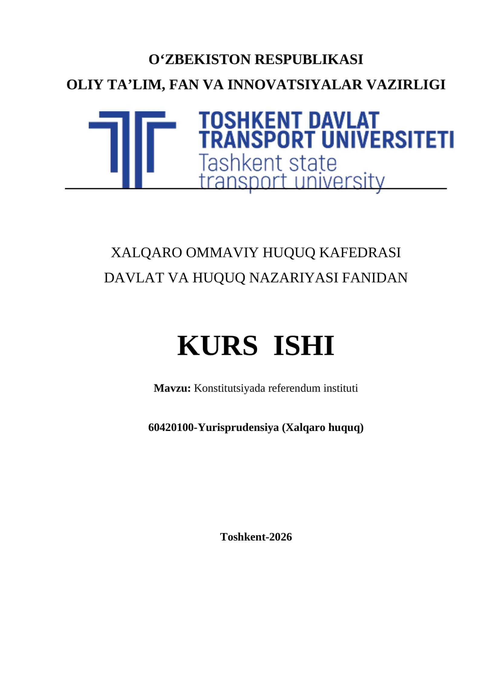 Konstitutsiyada referendum instituti kurs ishi 1