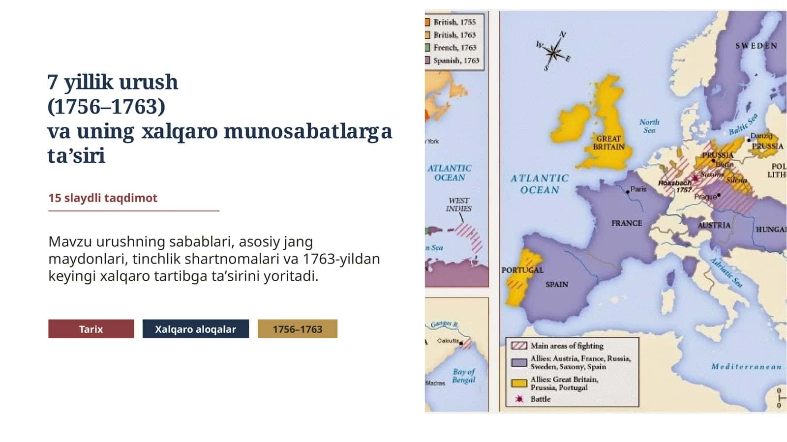 7 yillik urush (1756–1763) va uning xalqaro munosabatlarga taʼsiri 1