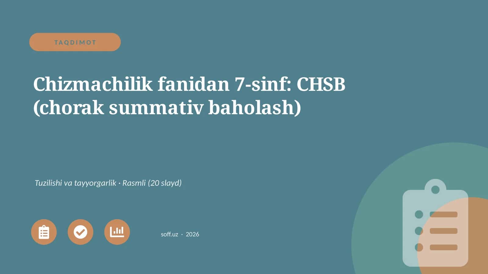 Chizmachilik fanidan 7-sinf: CHSB (chorak summativ baholash) 1