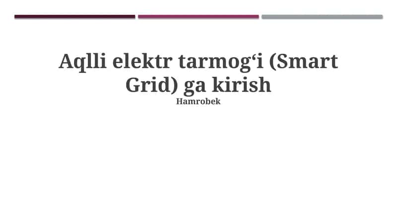Aqlli Tarmoq: Ta'rif va asosiy tushunchalar 1