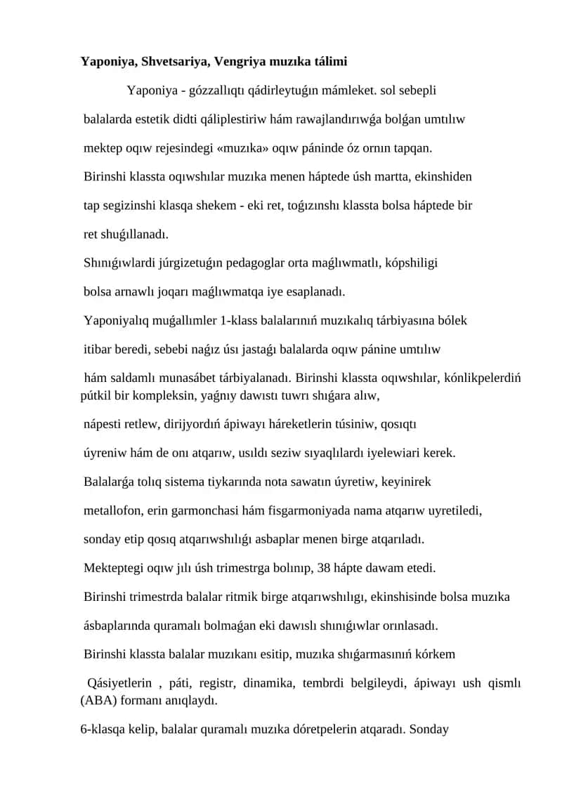 Muzıka Tálimi Yaponiyada 1