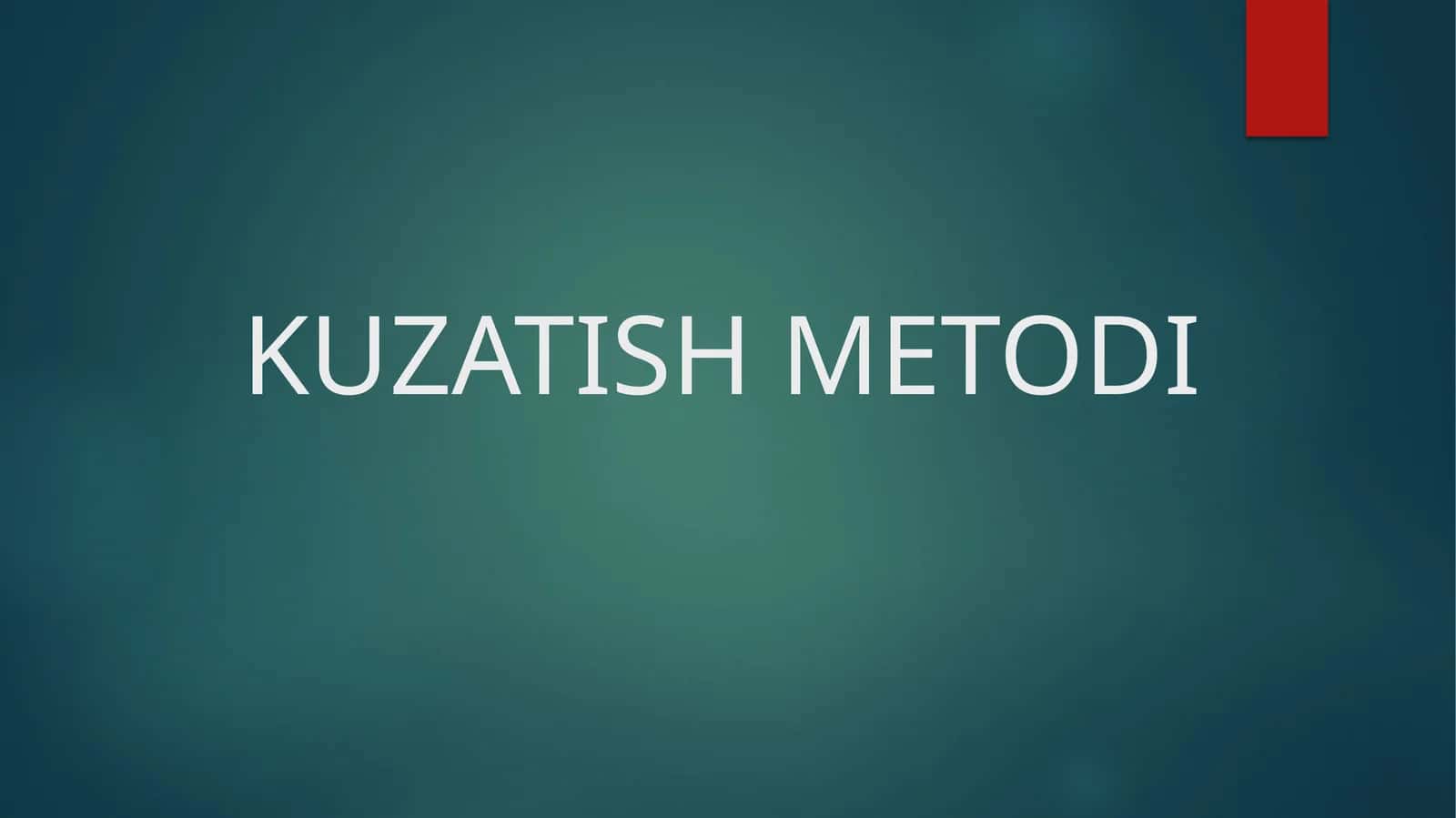 Kuzatish metodi 1