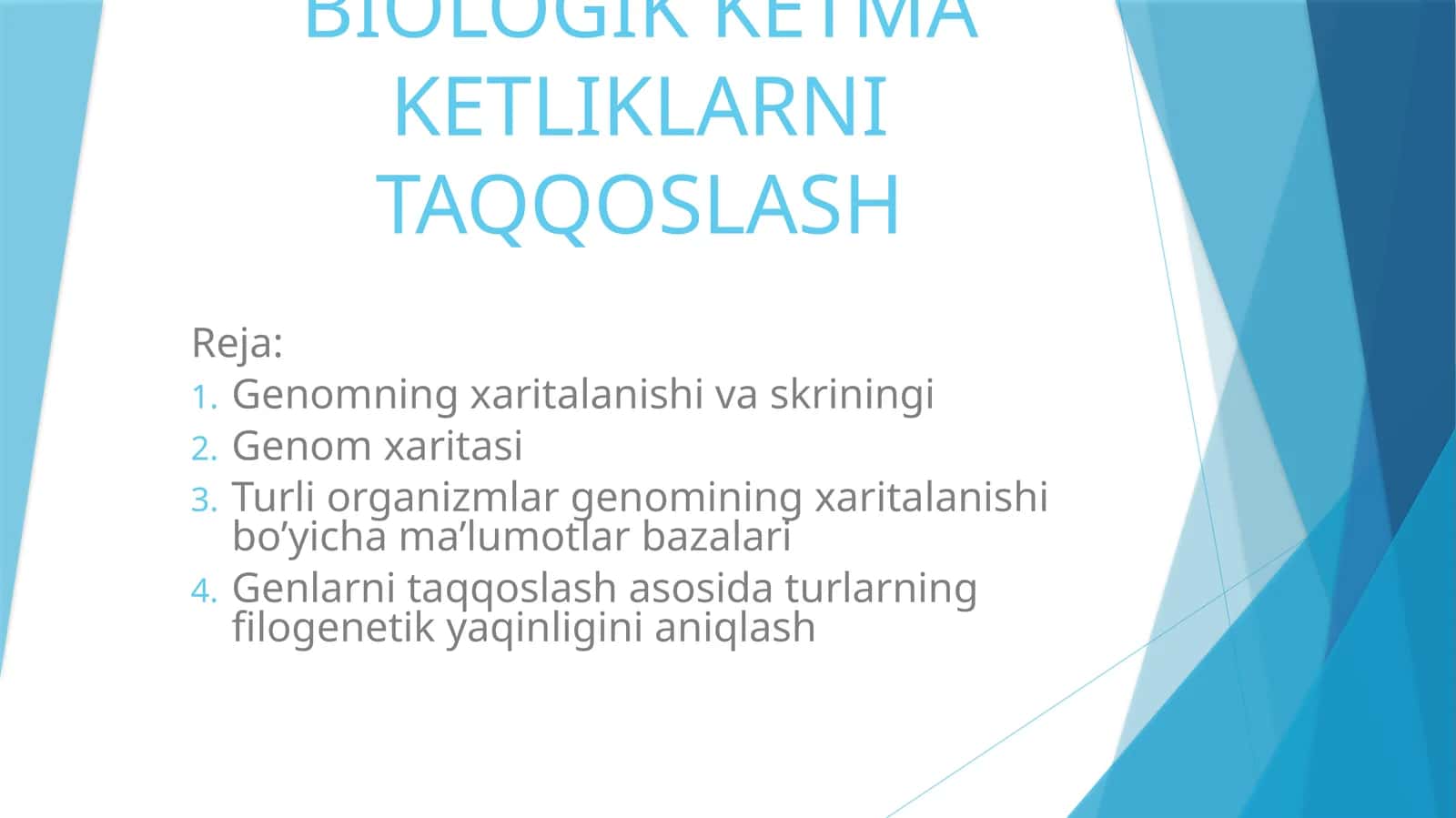 BIOLOGIK KETMA KETLIKLARNI TAQQOSLASH 1