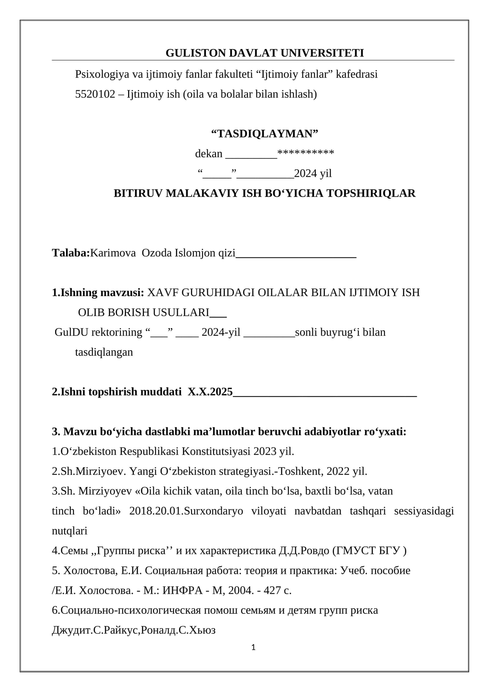 XAVF GURUHIDAGI OILALAR BILAN IJTIMOIY ISH 1