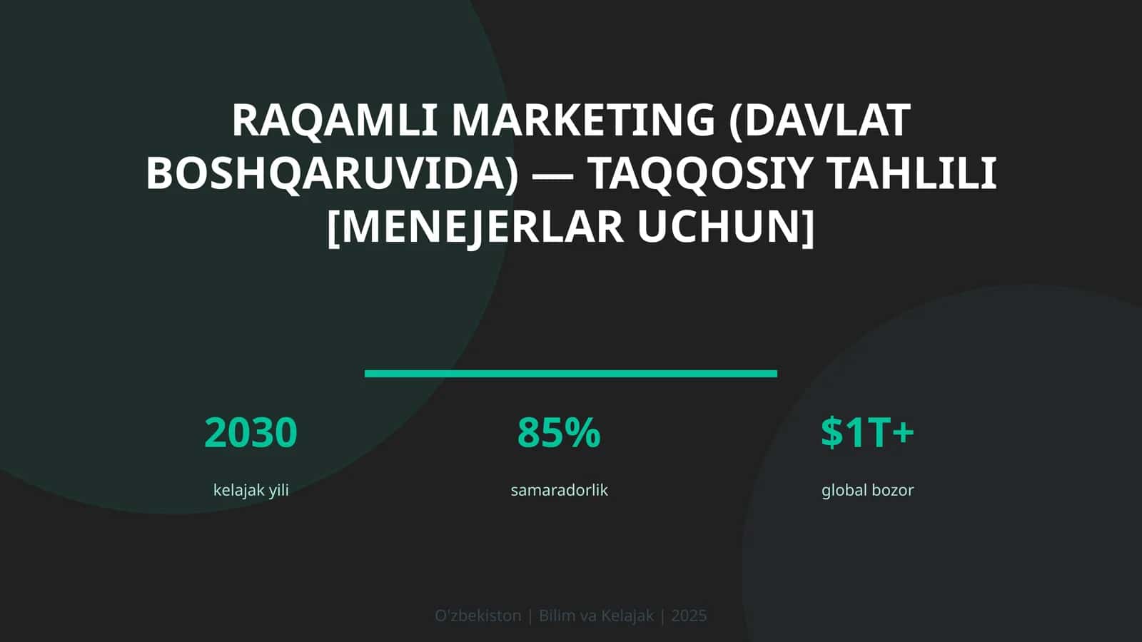 Raqamli marketing (davlat boshqaruvidagi) - taqqosiy tahlili [menejerlar uchun] 1