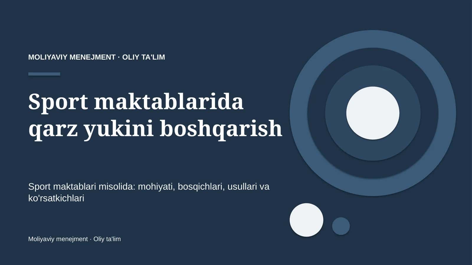 Sport maktablarida qarz yukini boshqarish 1
