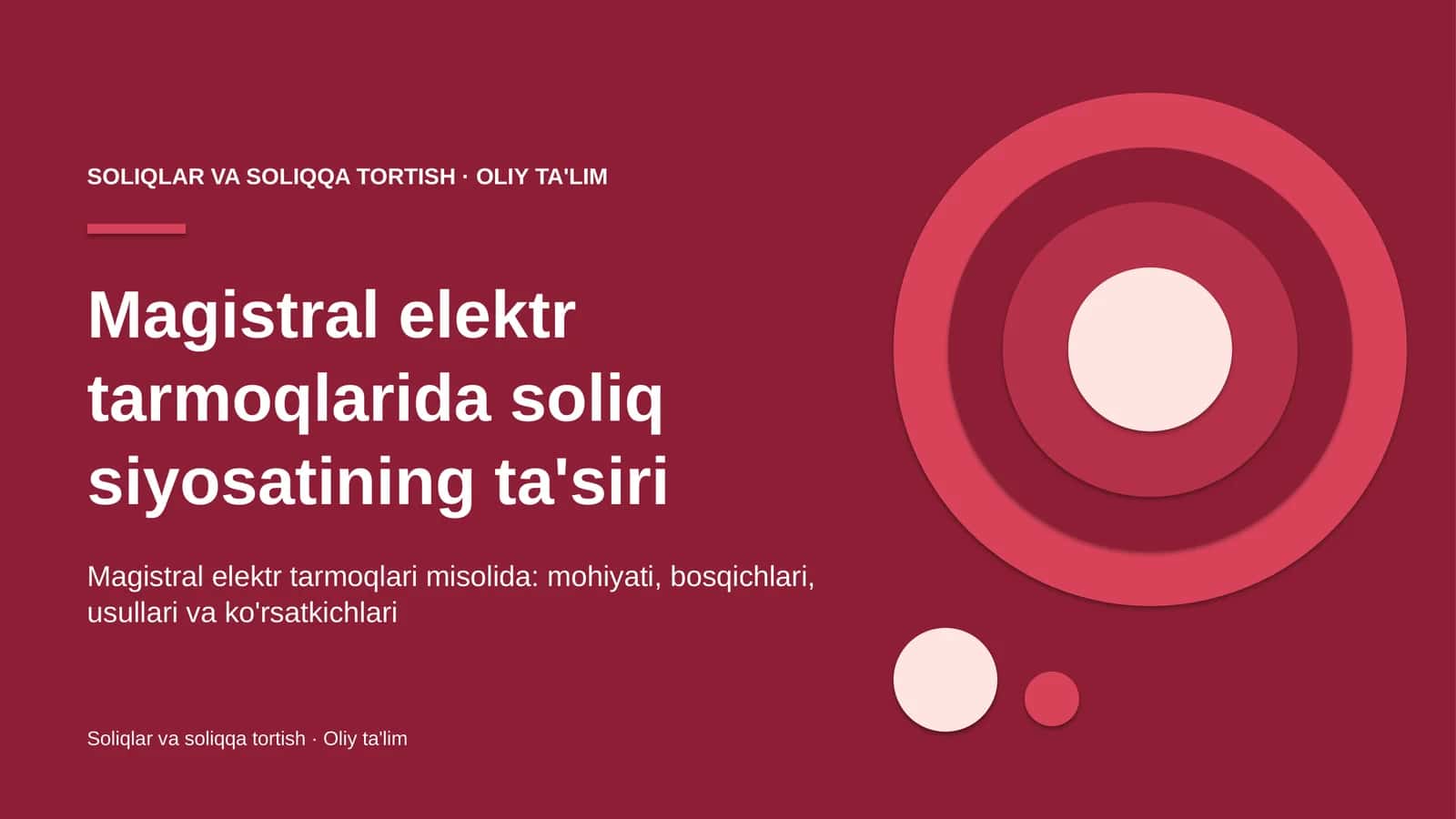 Magistral elektr tarmoqlarida soliq siyosatining ta'siri 1