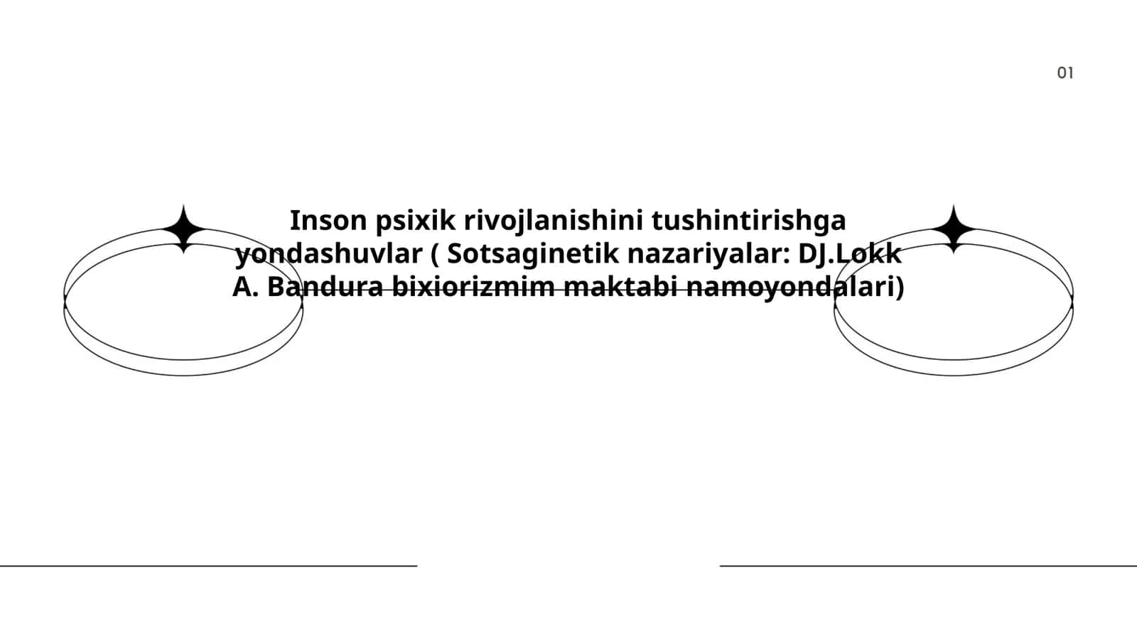 Inson psixik rivojlanishini tushintirishga yondashuvlar ( Sotsaginetik nazariyalar: DJ.Lokk A. Bandura bixiorizmim maktabi namoyondalari) 1