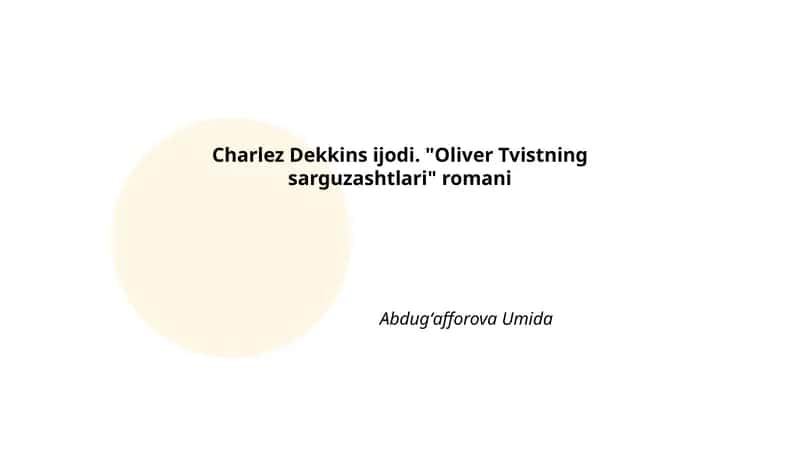 Oliver Tvistning sarguzashtlari 1