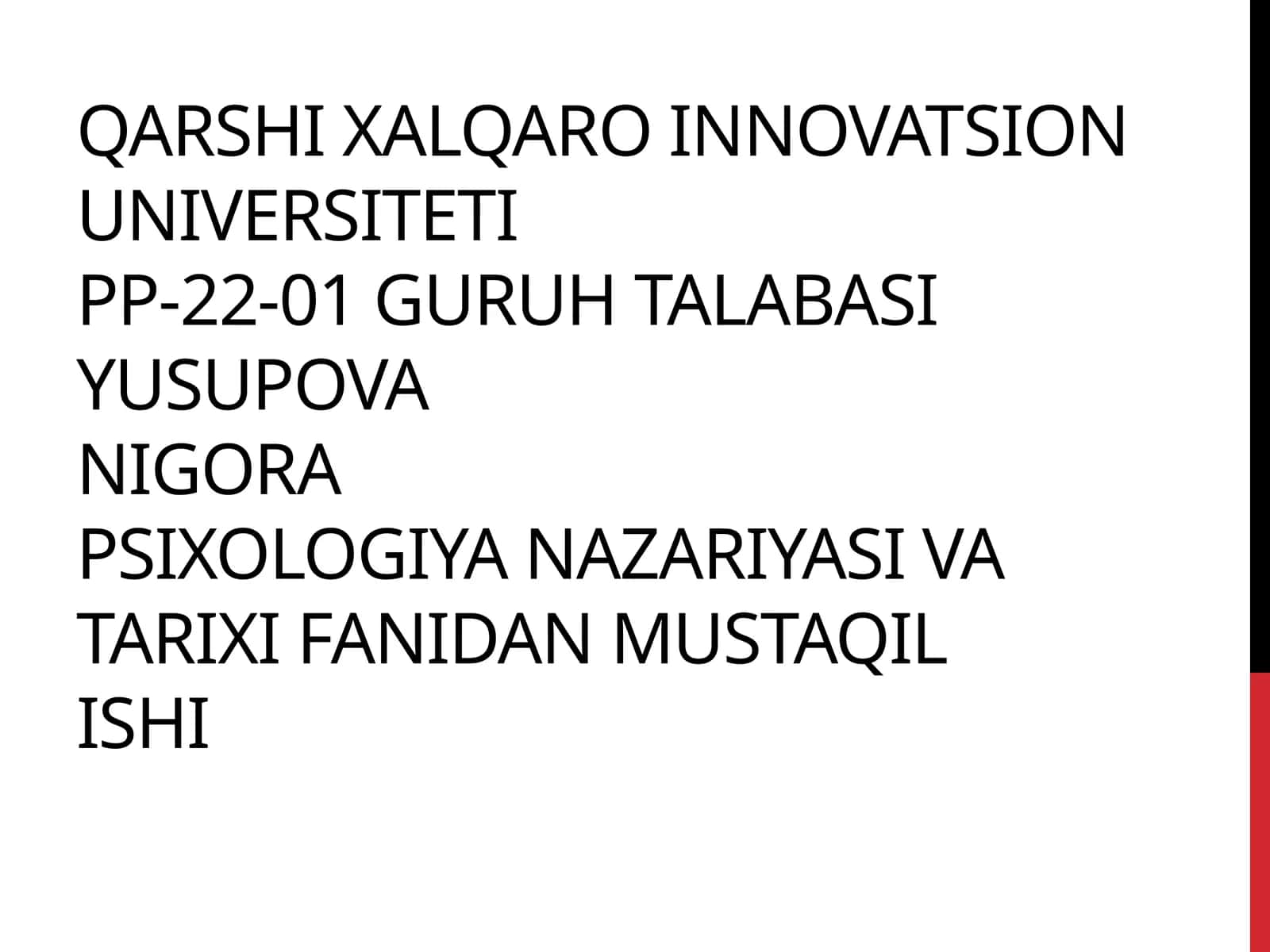 YANGI DAVR PSIXOLOGIYASIGA UMUMIY TAVSIFNOMA 1