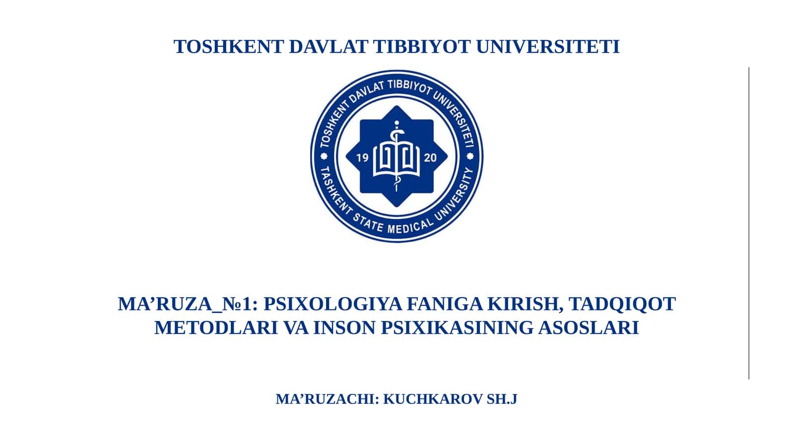 PSIXOLOGIYA FANIGA KIRISH, TADQIQOT METODLARI VA INSON PSIXIKASINING ASOSLARI 1