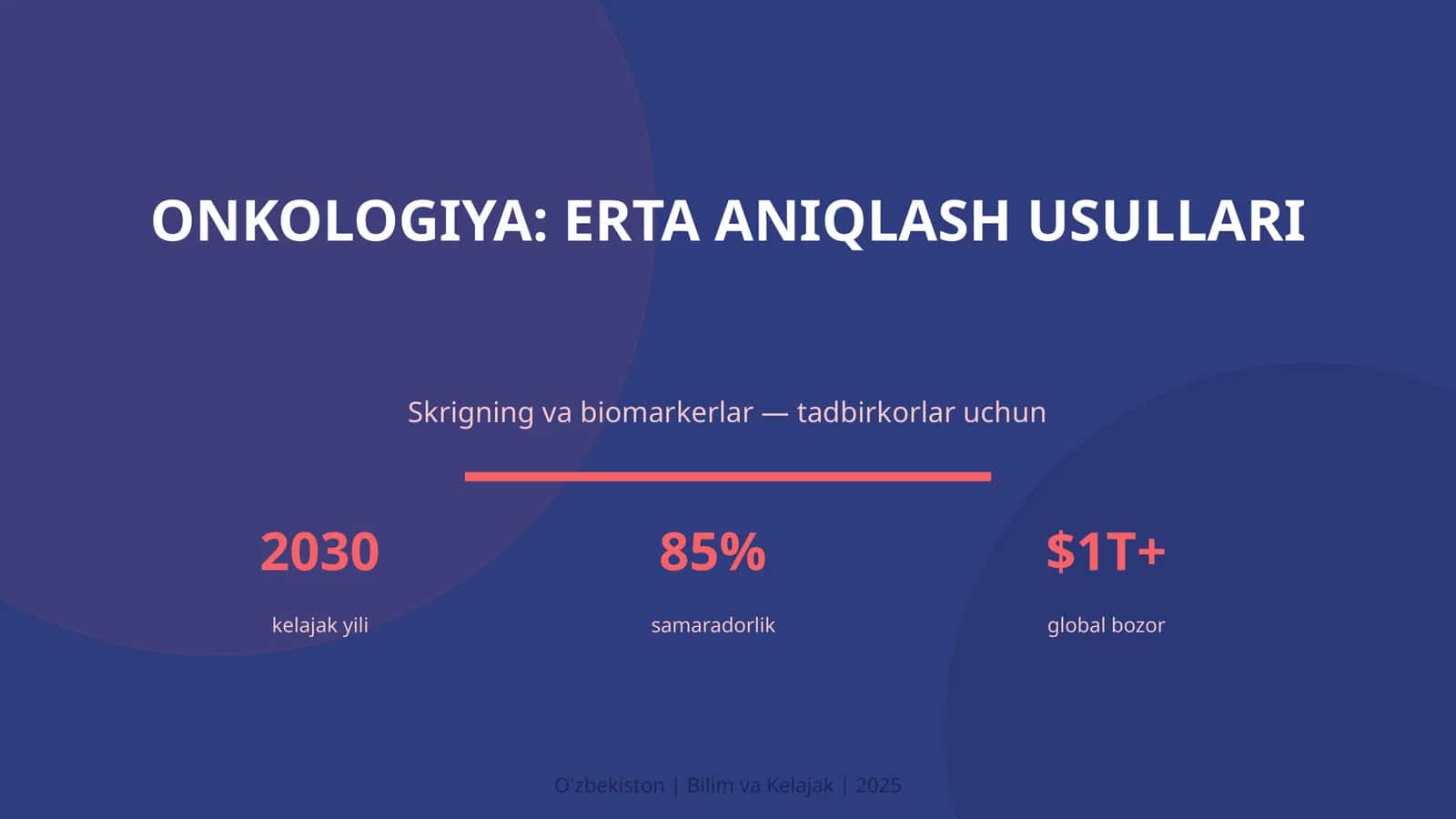 Onkologiya: ERTA ANIQLASH USULLARI 1
