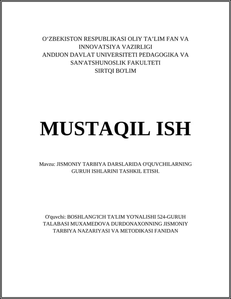 Jismoniy Tarbiya Darslarida Guruh Metodikasi 1