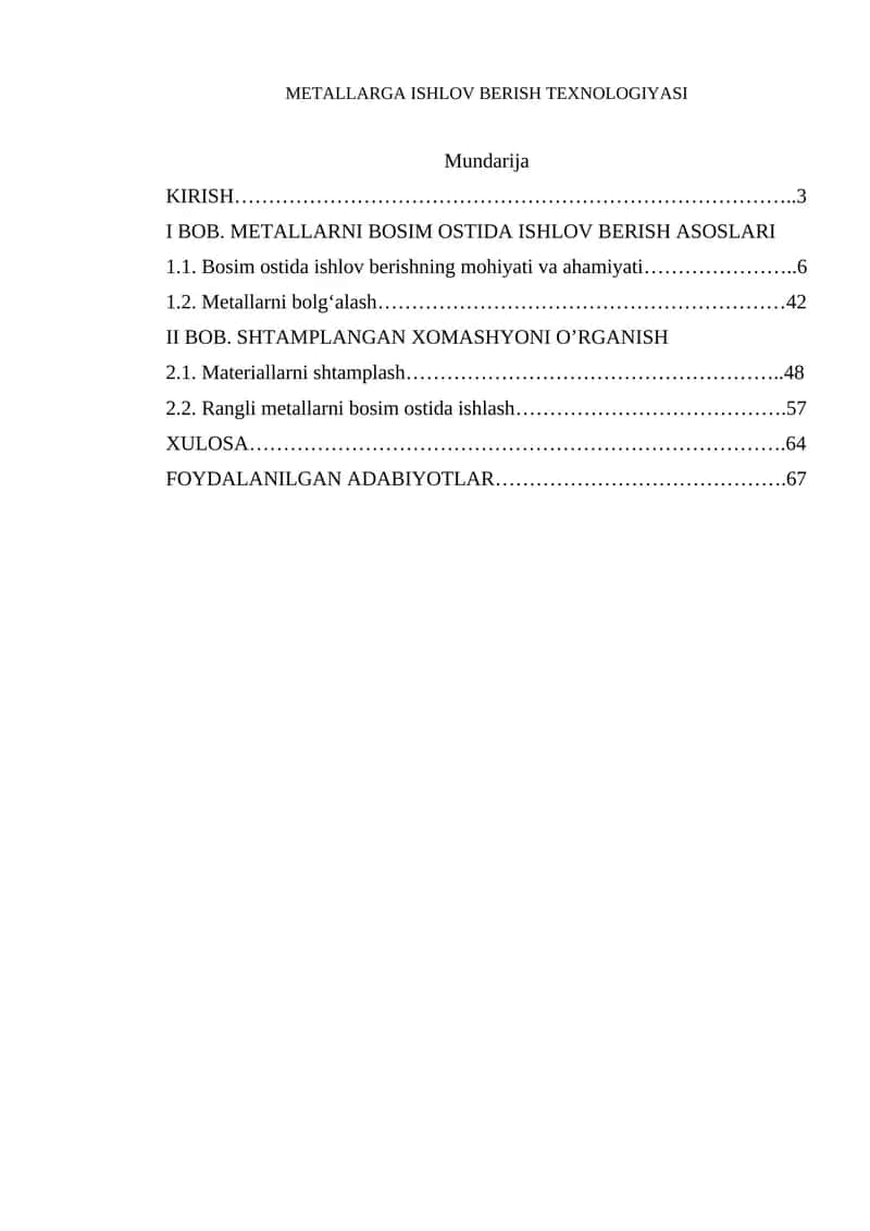 METALLARGA ISHLOV BERISH TEXNOLOGIYASI 1