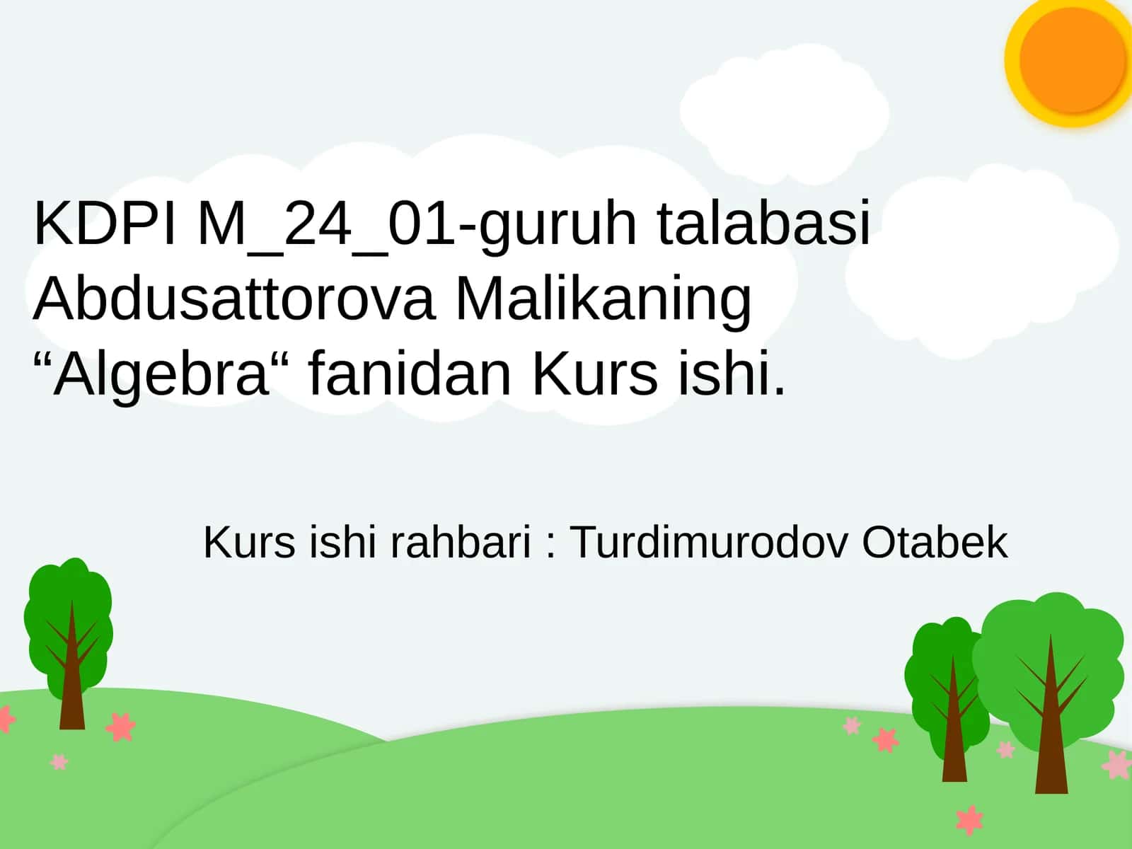 Algebra kursi 1