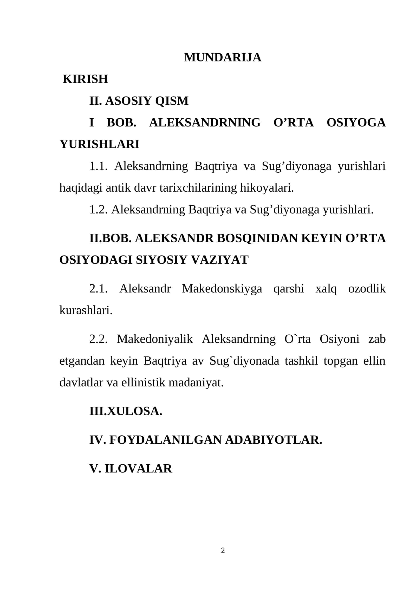 Aleksandr Makedonskiyning O'rta Osiyoga Yurishlari 1