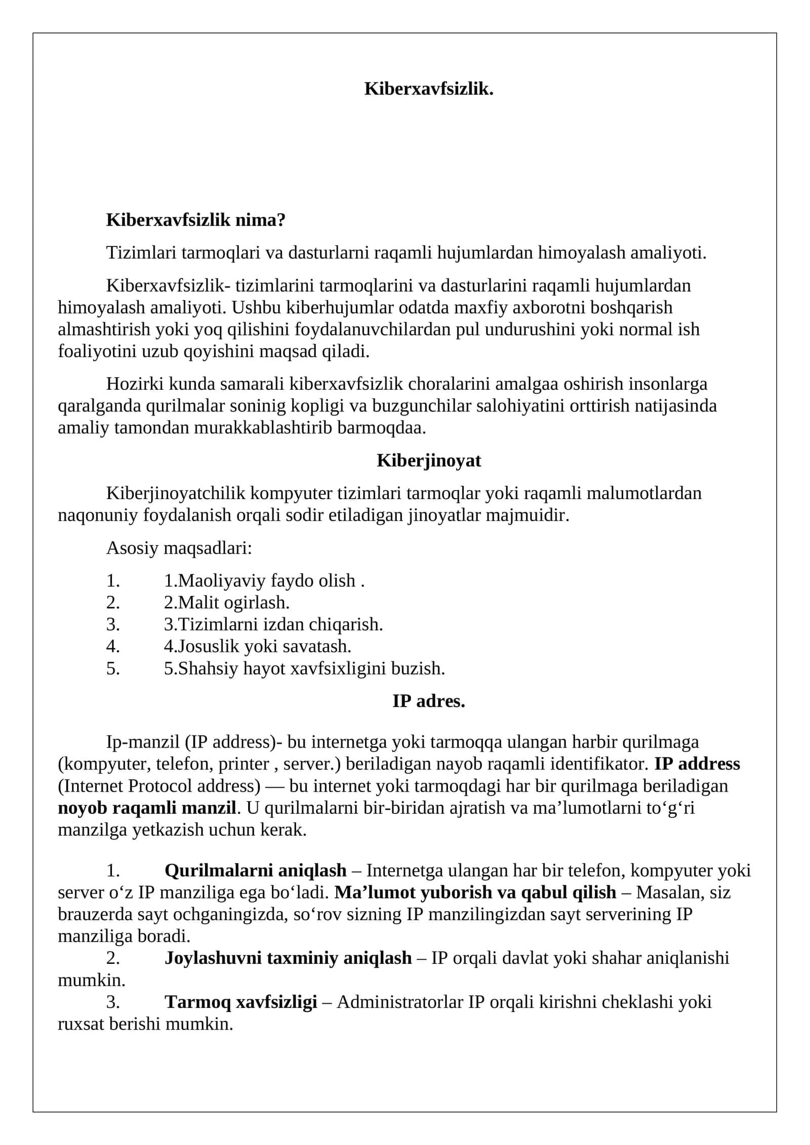 Kiberxavfsizlik 1