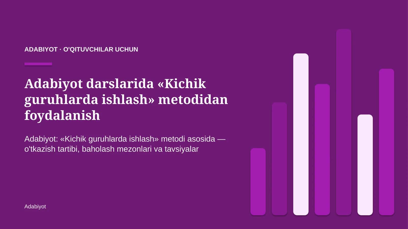 adabiyot darslarida kichik guruhlarda ishlash metodidan foydalanish 4363 1