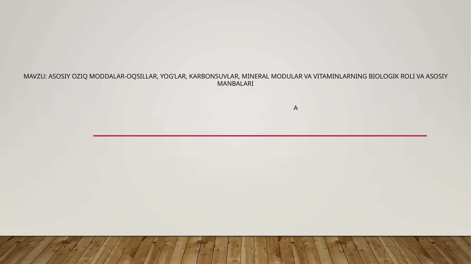 Asosiy oziq moddalar-oqsillar, yog’lar, karbonsuvlar, mineral modular va vitaminlarni biologik roli 1