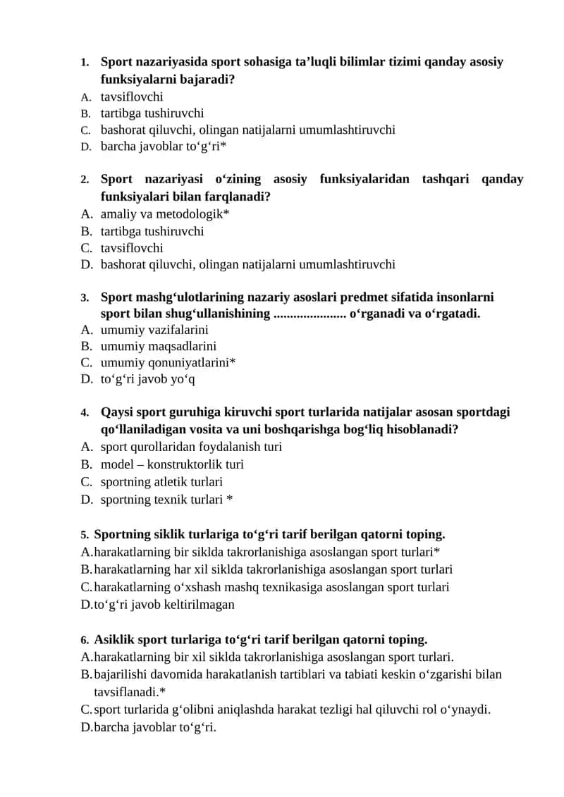 Sport nazariyasi 1