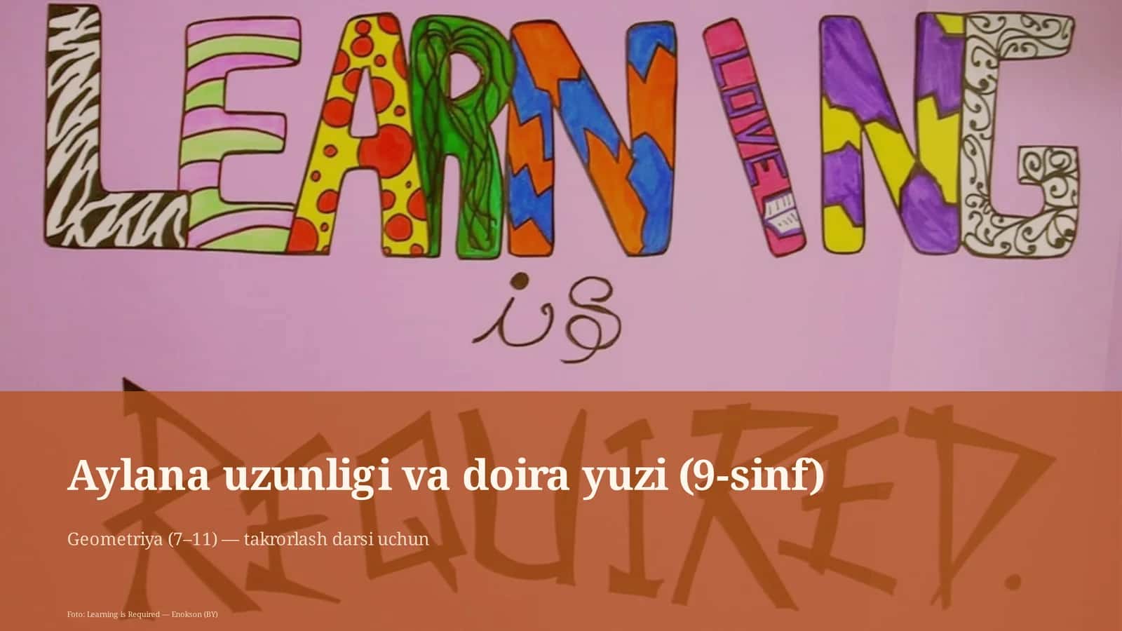 Aylana uzunligi va doira yuzi (9-sinf) 1