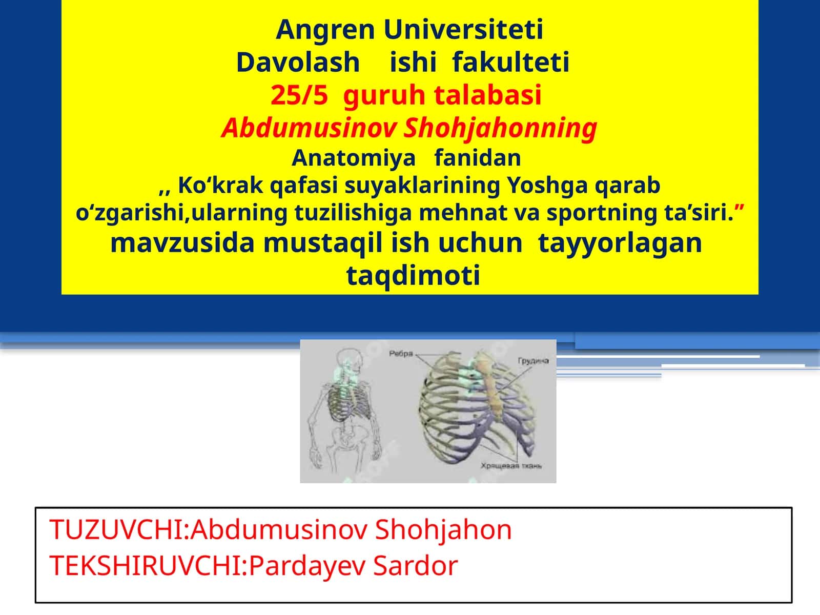 Ko'krak qafasi suyaklarining tuzilishi 1