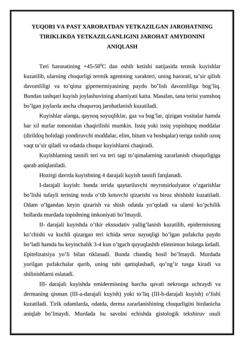 Jarohatning Tiriklikda Yetkazilganligini Aniqlash 1