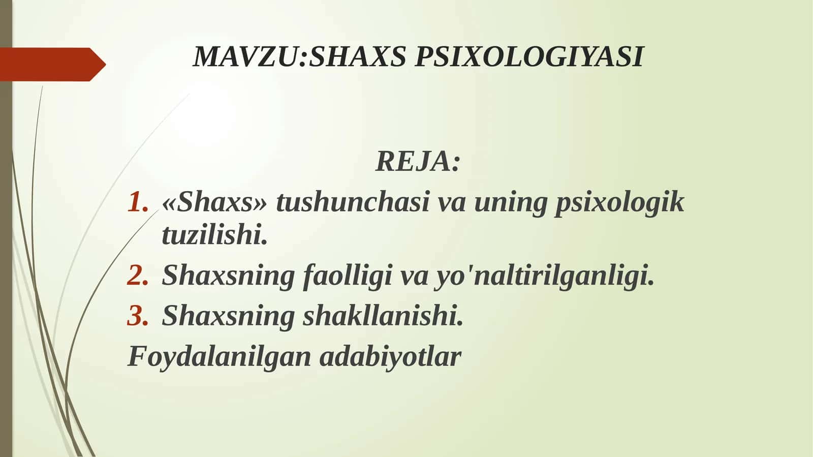 Shaxs Psixologiyasi 1