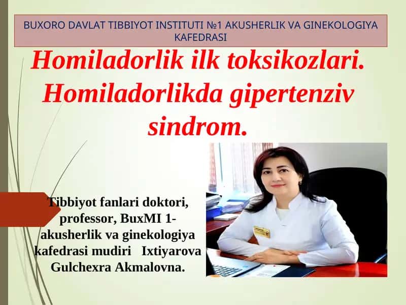 Homiladorlik ilk toksikozlari 1