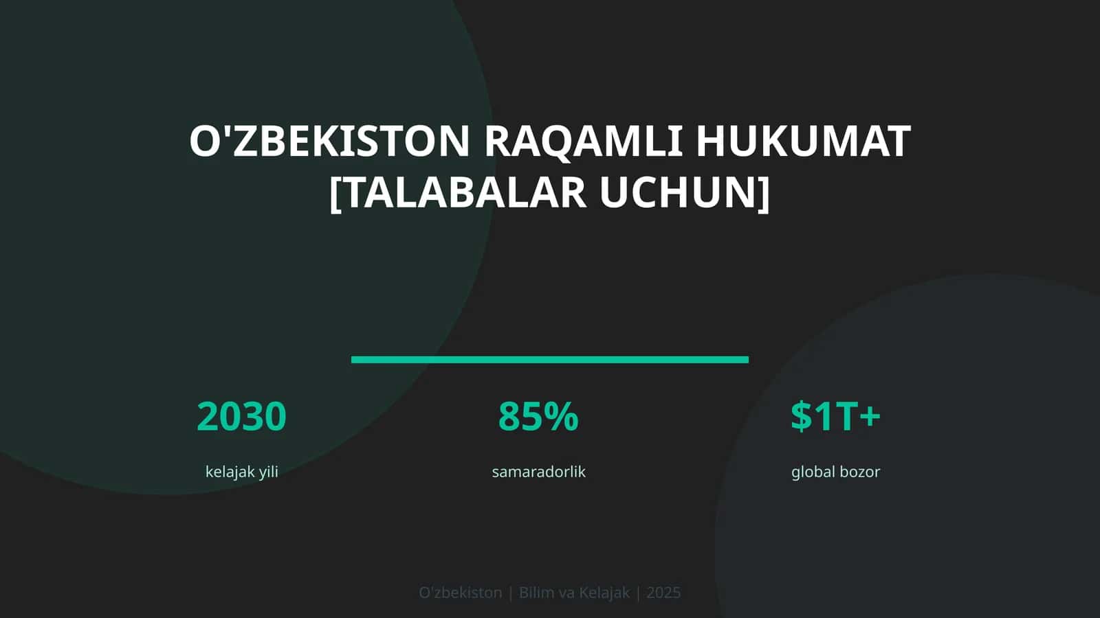 O'zbekiston raqamli hukumat [talabalar uchun] 1