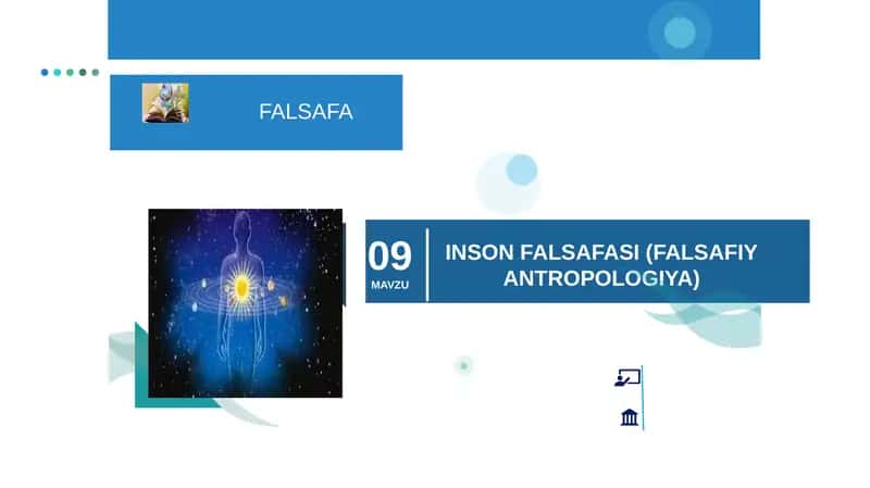 INSON FALSAFASI (FALSAFIY ANTROPOLOGIYA) 1