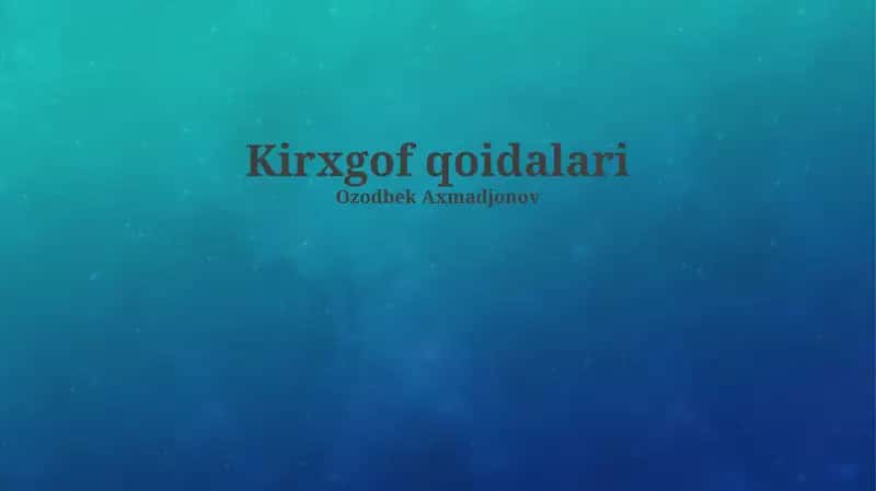 Kirxgof qoidalari 1