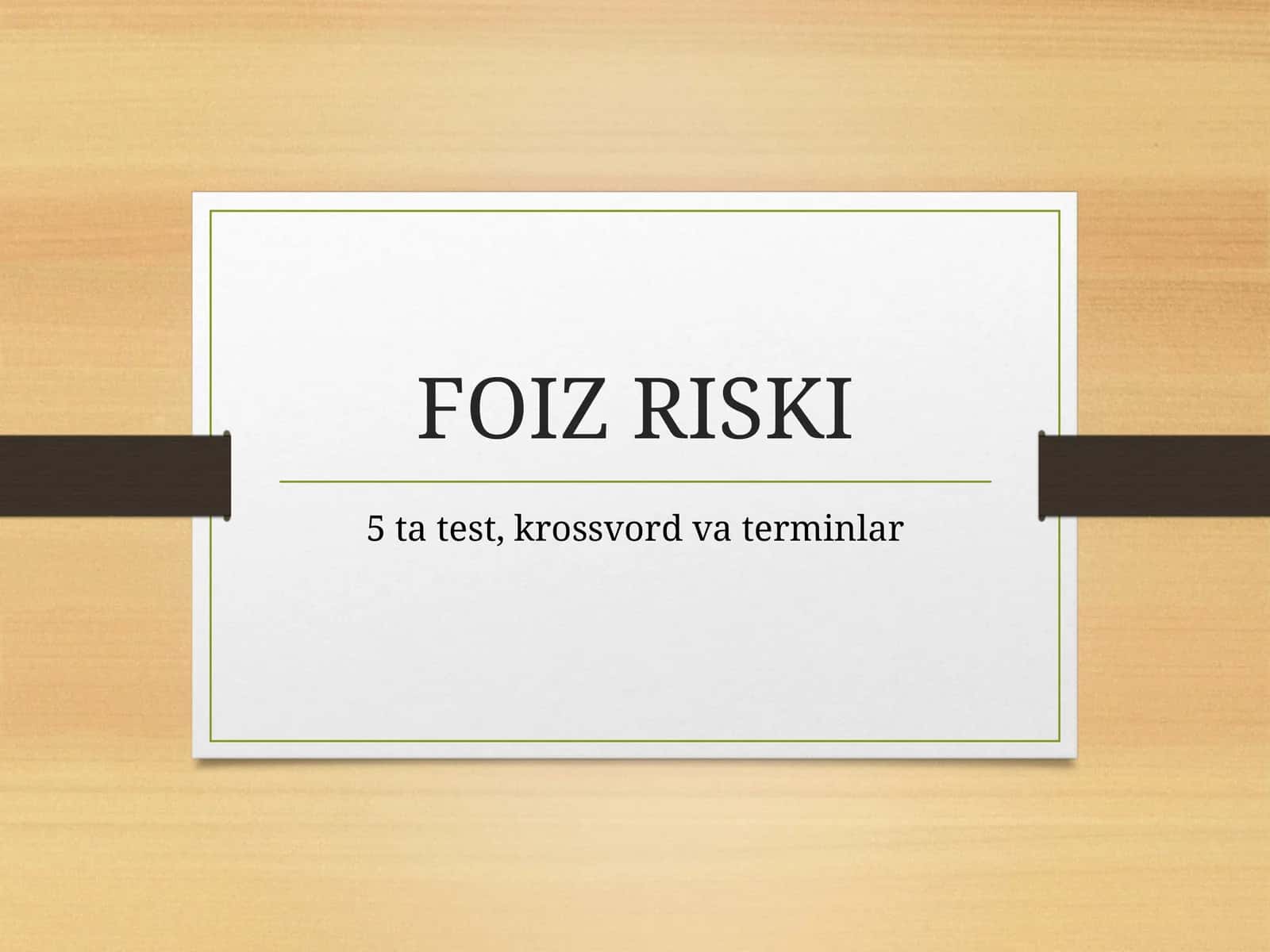 Foiz riski  termin test krasword 1