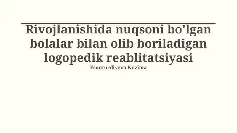 Nutq terapiyasi reabilitatsiyasi 1