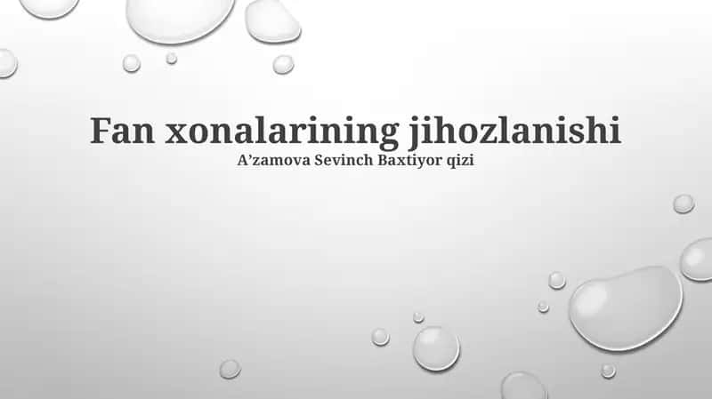 Fan xonalarining jihozlanishi 1
